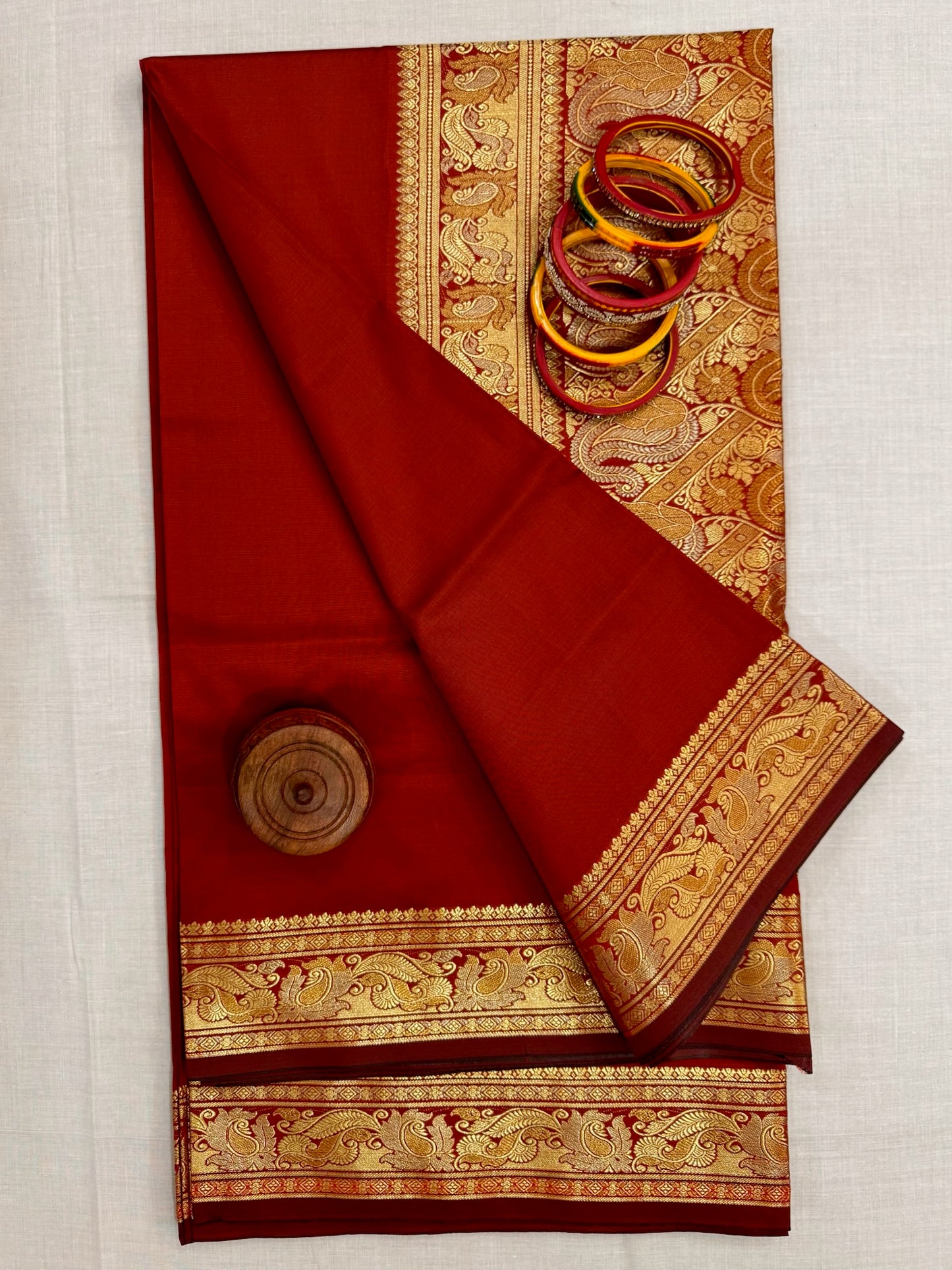 Banarasee Silk Saree - Red & Gold