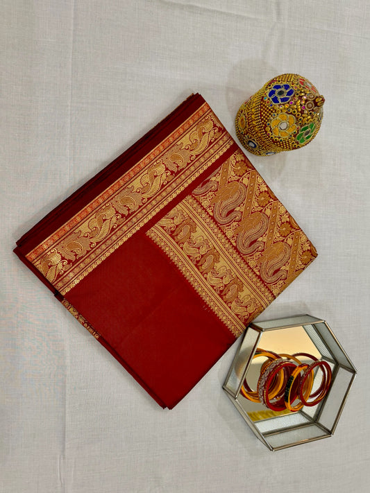 Banarasee Silk Saree - Red & Gold