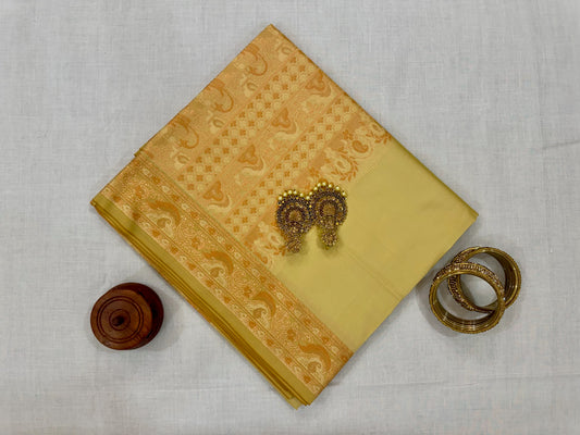 Banarasee Silk Saree - Mustard yellow & Gold