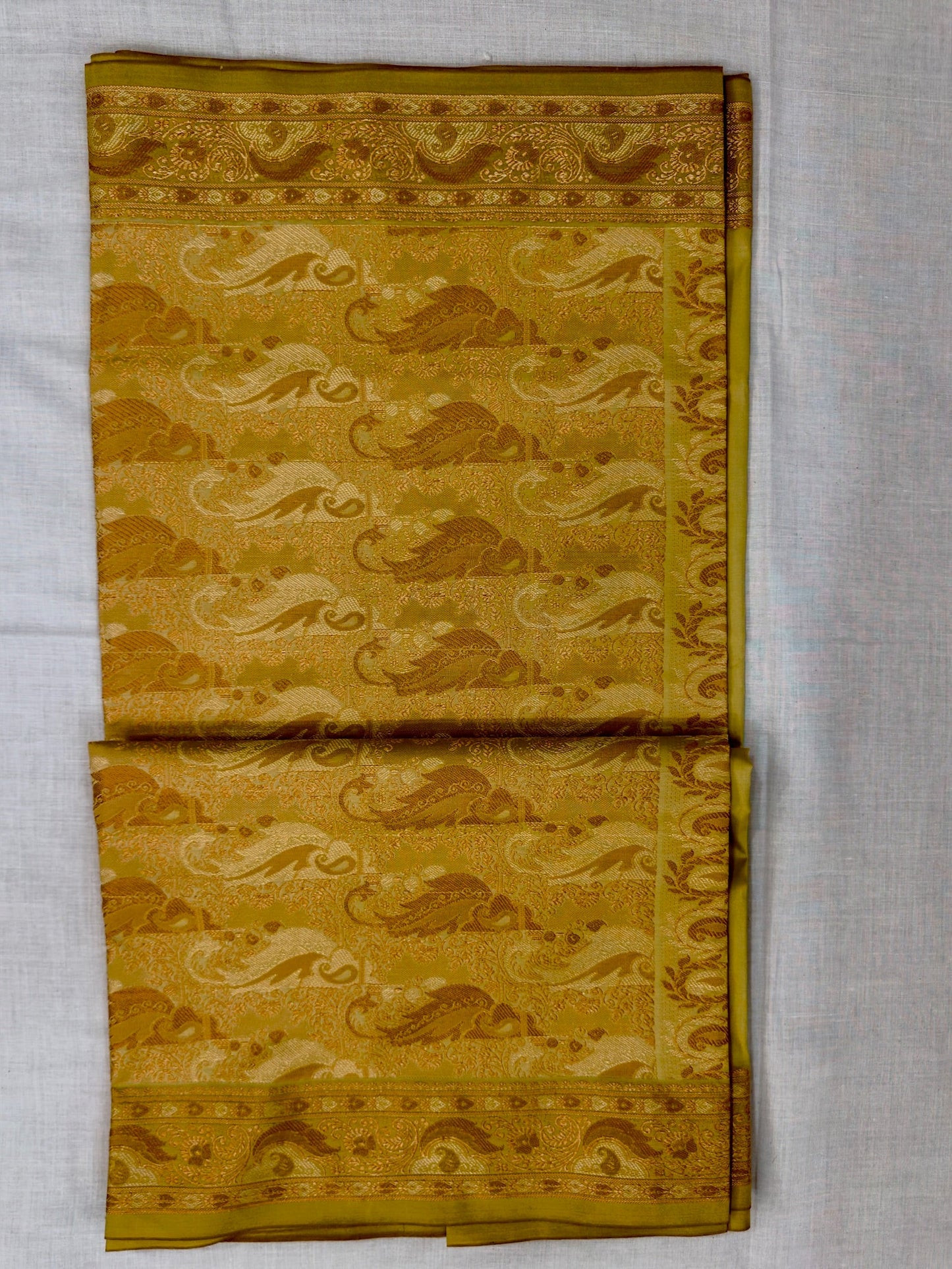 Banarasee Silk Saree - Mustard yellow & Gold